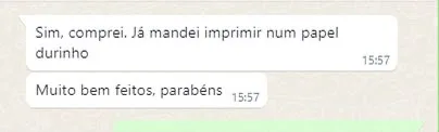 Depoimento: Muito bem feitos, parabéns